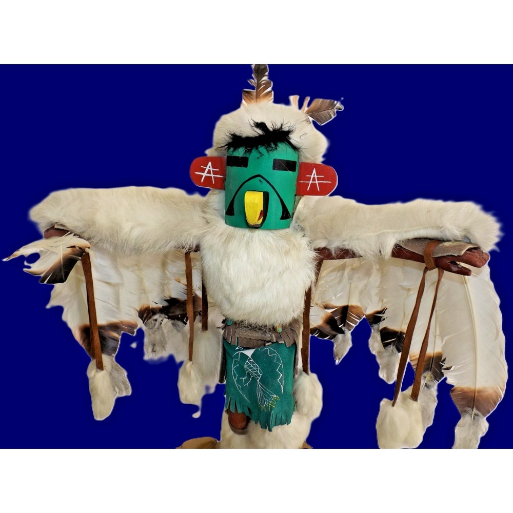 Navajo Native American signed Eagle Dancer Kachina Doll - Large - 22" tall ! - Picture 2 of 16